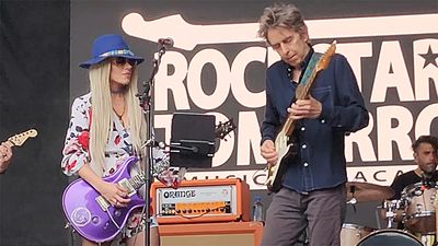 Orianthi and Eric Johnson tackle technical issues and trade freestyle solos in searing cover of Never Make Your Move Too Soon