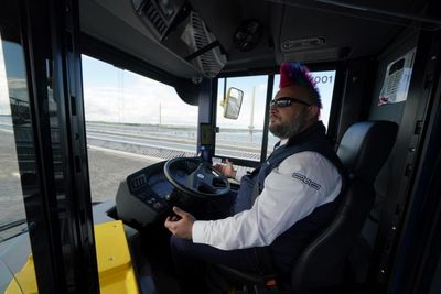 UK's first driverless bus takes passengers across Forth Road Bridge