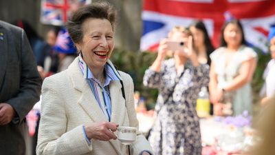 Princess Anne teaches us all a lesson in sartorial elegance with crisp striped shirt and upturned collar