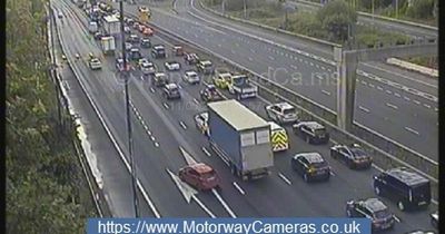 M6 closed as lorry fire causes eight miles of delays