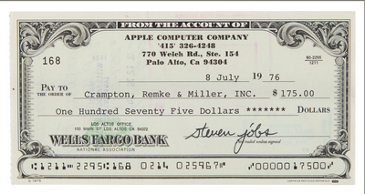 This $175 Steve Jobs check just sold for much more than you'd think
