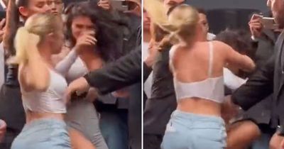 OnlyFans star Astrid Wett punches rival model in mass brawl during KSI face-off