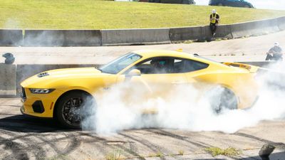 Watch Vaughn Gittin Jr.'s Mom Drift 2024 Ford Mustang For Mother's Day