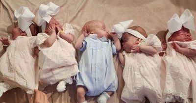 Mum, 26, brings home extremely rare 'miracle' quintuplets after months in hospital