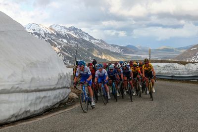 Outsider Bais wins 'boring' Giro stage on snow-capped Apennine peak