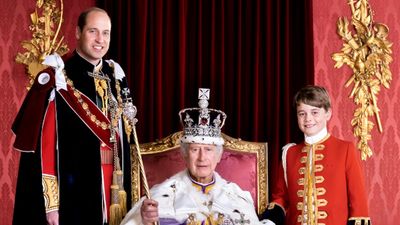 King Charles poses with heirs Prince of Wales and Prince George of Wales in official photo