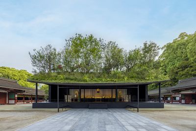 Sou Fujimoto temporary hall for the Dazaifu Tenmangu Shrine features 'floating forest'
