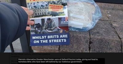 Far-right extremists hide 'cruel' leaflets in food parcels delivered to homeless people in Manchester