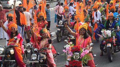Hanuman jayanthi celebrated, sobha yatras organised in Vijayawada