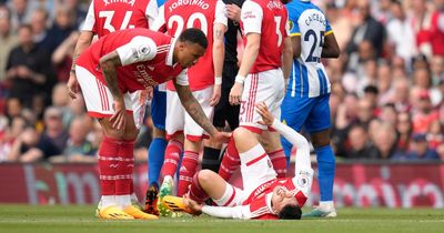 Arsenal hit with injury blow as Gabriel Martinelli off vs Brighton
