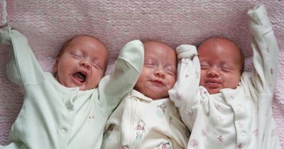 Couple 'speechless' after beating one in 200million odds by having identical triplets