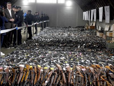 Guns, grenades and rocket launchers are among 13,500 weapons surrendered in Serbia