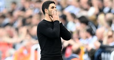 Mikel Arteta reacts as Arsenal on their knees after title misery boosts Nottingham Forest