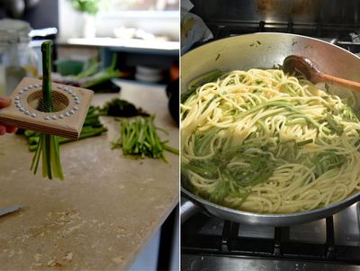 Rachel Roddy’s recipe for spaghetti with asparagus, butter and lemon