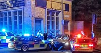 Police ram suspected stolen Mercedes after chase through city centre