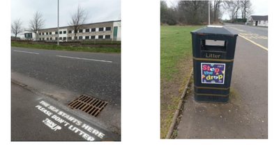 Clean-up messages spray-painted near drains at Renfrewshire high schools