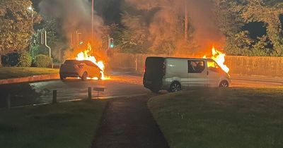 Residents fume after cars destroyed in arson attack with area looking like a 'warzone'