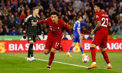 Curtis Jones double for Liverpool damages Leicester’s survival hopes