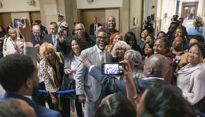 Meet the mayor: Hundreds line up to shake hands with Johnson, who vows ‘the fifth floor belongs to the people’