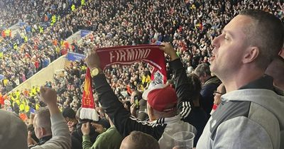 Roberto Firmino's dad 'spotted' in away end as Liverpool serenaded Brazilian