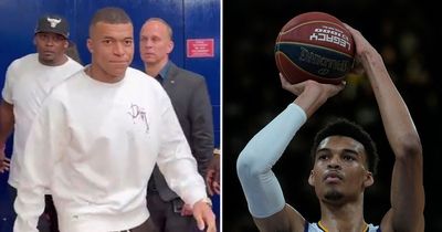 Kylian Mbappe watches NBA's hottest prospect Victor Wembanyama in regular season goodbye