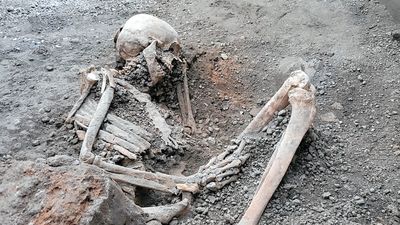 Bones of two more victims of the Mount Vesuvius volcano eruption found in Roman ruins of Pompeii