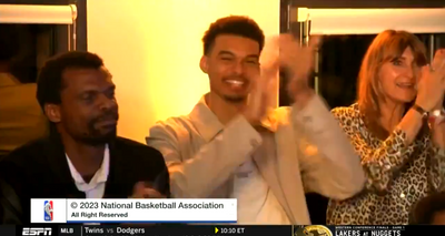 Victor Wembanyama seemed thrilled with the Spurs winning the No. 1 pick in the 2023 NBA Draft