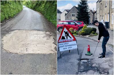 Pensioners, penis painters and Arnold Schwarzenegger: The pothole vigilantes who took road repairs into their own hands