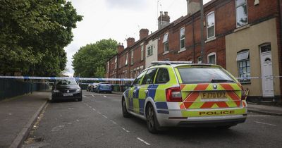 Nottinghamshire Police officers at scene of cordon affecting part of city road