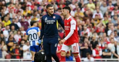 Injured Gabriel Martinelli 'out for the season' after Brighton loss as Arsenal troubles mount