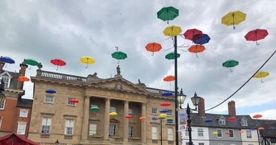 Visitors confused as hundreds of umbrellas appear in Nottinghamshire town centre