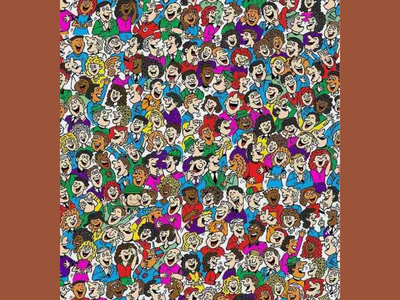 Only those with hawk eyes can spot a monkey among these laughing faces