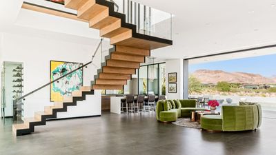 Architecture, art, and mountain views vied for attention in this Las Vegas home, until a redesign brought balance
