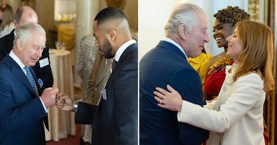 King Charles fist bumps Strictly star and kisses Geri Horner at celeb-filled bash