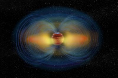 Massive auroras in another solar system