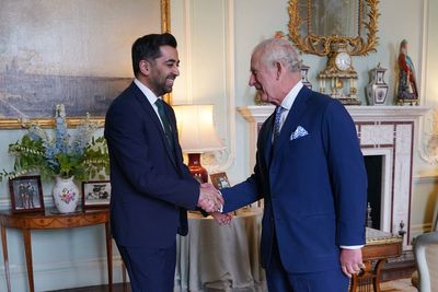 Humza Yousaf received by the King in audience at Buckingham Palace