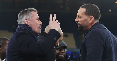 Jamie Carragher left red-faced as he's snubbed by Rio Ferdinand in awkward exchange