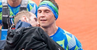 Rob Burrow's 'happiest day' came when Rugby League pal carried him over marathon line