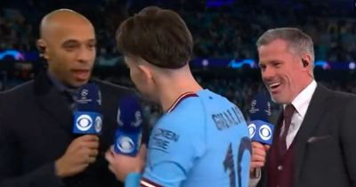 Thierry Henry warns Jack Grealish seconds after he swears live on TV