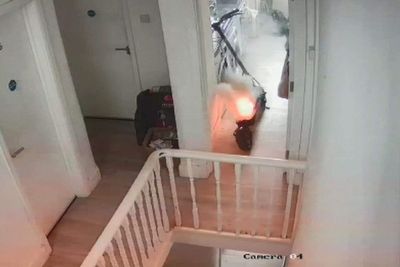 Video shows e-scooter explode into flames in kitchen