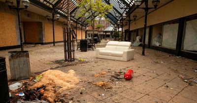 Inside apocalyptic shopping centre 'left to rot' after vandals tried to torch it