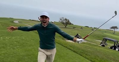 Gareth Bale loses the plot as first ever hole in one caught on camera during California golf trip