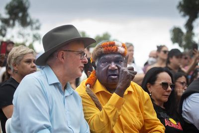 ‘Eulogy for a giant’: Anthony Albanese leads tributes to Yunupingu at public memorial