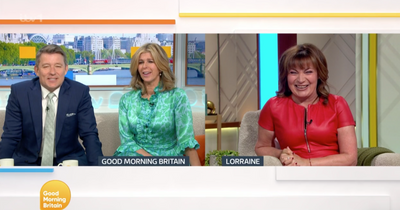Lorraine Kelly tells Ben Shephard to 'behave' after cheeky comment about her red leather dress