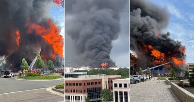 Charlotte fire: Workers still missing as huge blaze dumps burning ash on surrounding area
