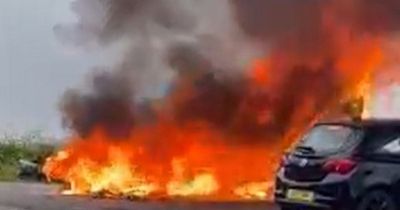 Probe launched after 'abandoned caravan' destroyed by fire in the car park of Prudhoe Legion Club