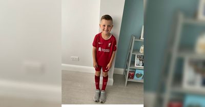 Schoolboy, 7, sobs as dad surprises him with trip to Anfield
