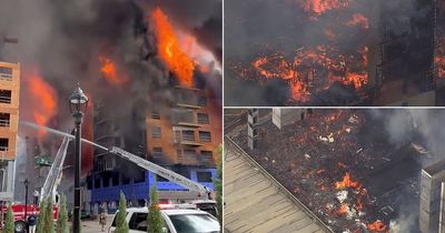Charlotte fire: Dramatic rescue of high-rise crane driver trapped in flames watched by wife