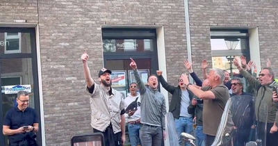 Watch Andy Carroll party with West Ham fans in Alkmaar as former striker leads chants and sinks pints