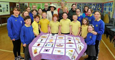 Dumfries and Galloway schoolkids present special Coronation quilt to Lord Lieutenant